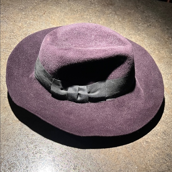 Eric Javits Tiffany Plum Deep Purple Rabbit Felt Fedora Hat Packable - Picture 2 of 5